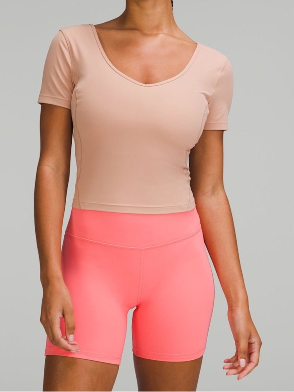lululemon athletica Scoop Neck Crop Top in Blush